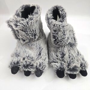 Monster Slippers Children's Size 7-8 Gray/Black